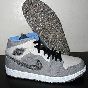 2022 Air Jordan 1 Mid 'Crater Grey University Blue Mens 7.5
